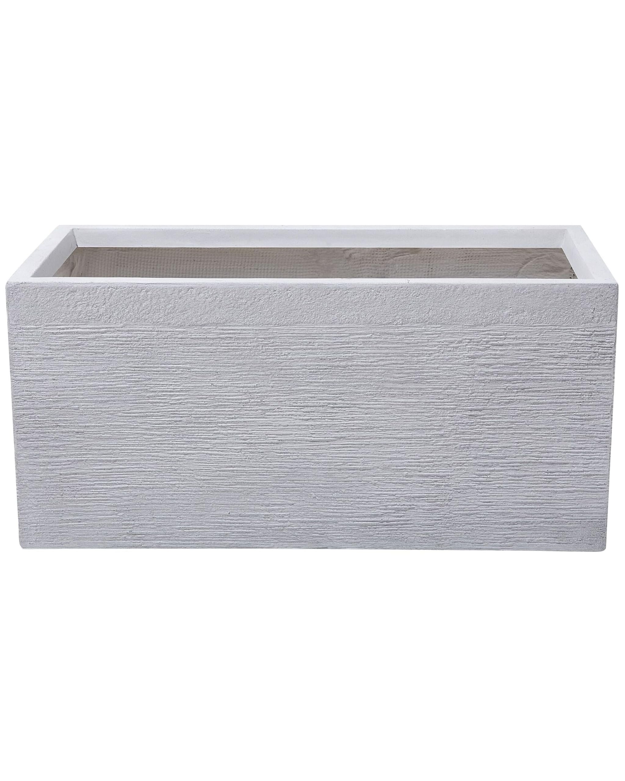 Beliani Maceta de Fibras de Arcilla Blanca 80 x 37 x 38 cm para Interior y Exterior Rectangular Myra