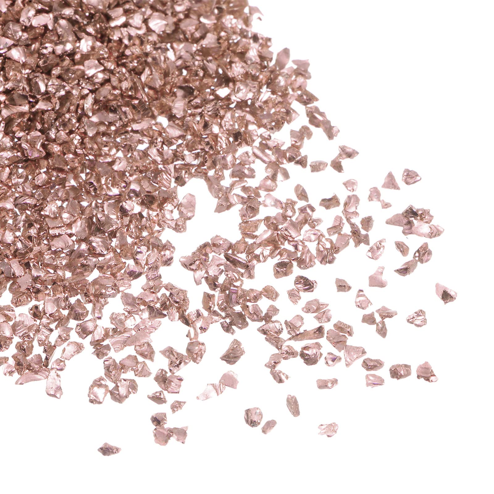 sourcing map Crushed Glass Chips 100g/3.55oz 1mm-3mm Irregular Metallic Glitter Glass for Craft DIY Vase Filler Epoxy Resin Decoration, Pink