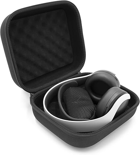 Casematix Gaming Headset Case compatible con PS5 Pulse 3D auriculares inalámbricos Platino Playstation auriculares inalámbricos para PS4 dongle