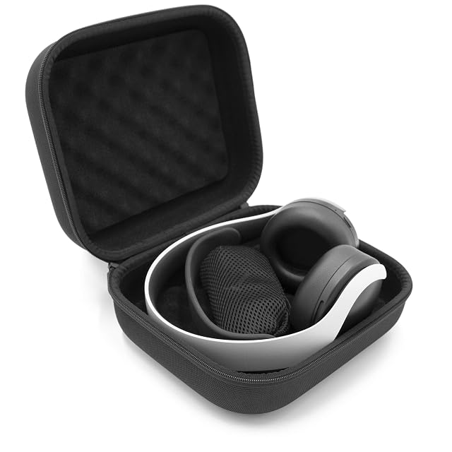 CASEMATIX Gaming Headset Travel Case Compatible with Sony PS5 Pulse 3D Wireless Headset Platinum Wireless Headset for PS4