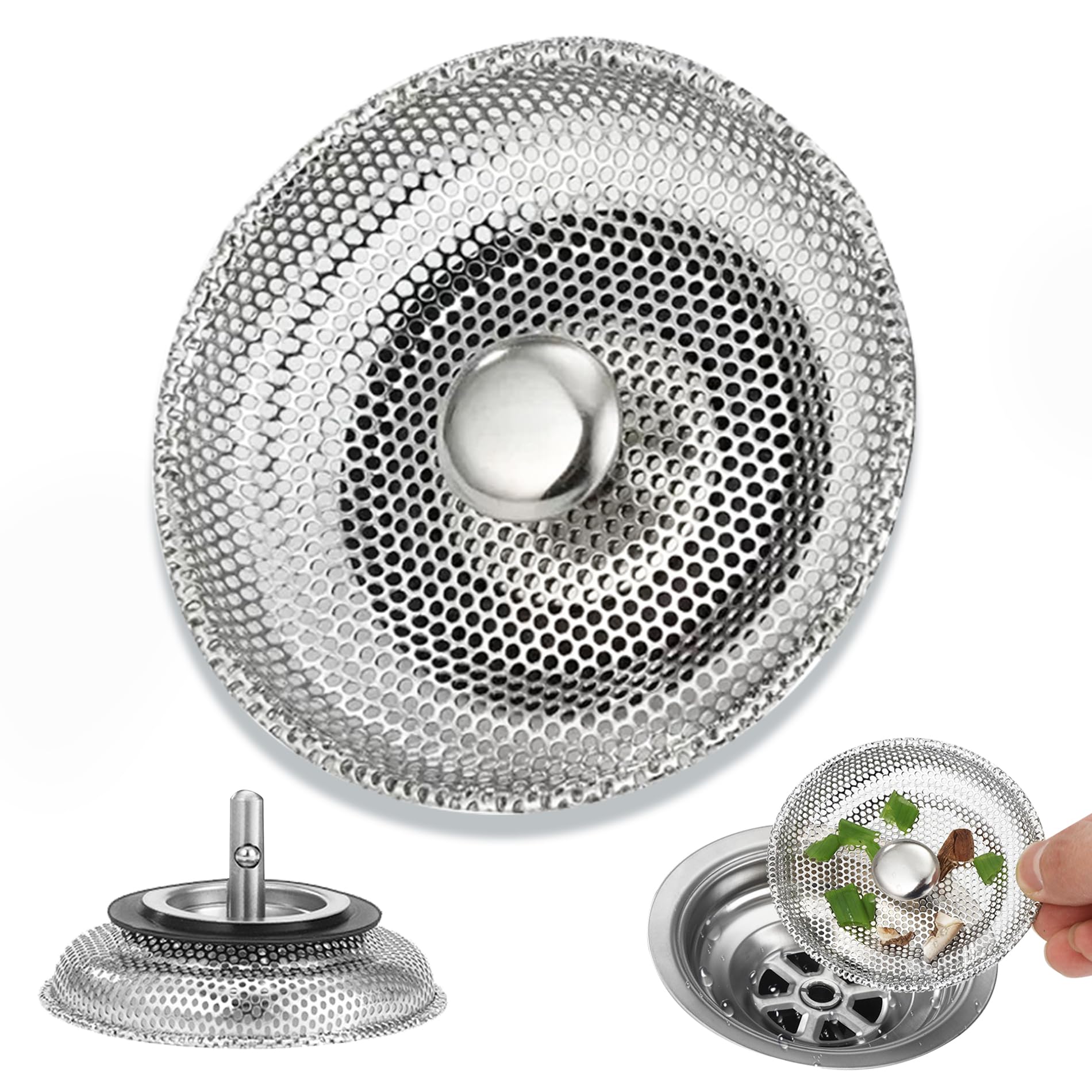 1 Pcs Standard Sink Strainer, Rust Free Kitchen Sink Strainer,Diameter 8cm.