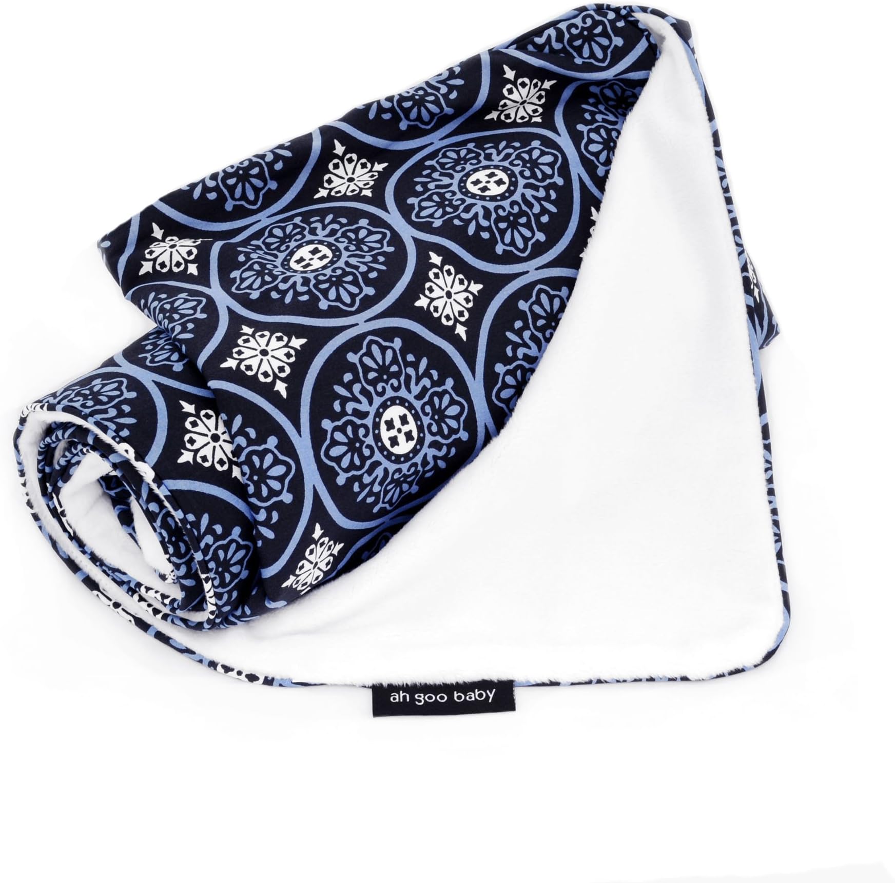 Ah Goo Baby The Stroller Blanket, Soft Minky and 100% Cotton 41\x 30, Blueberry Pattern