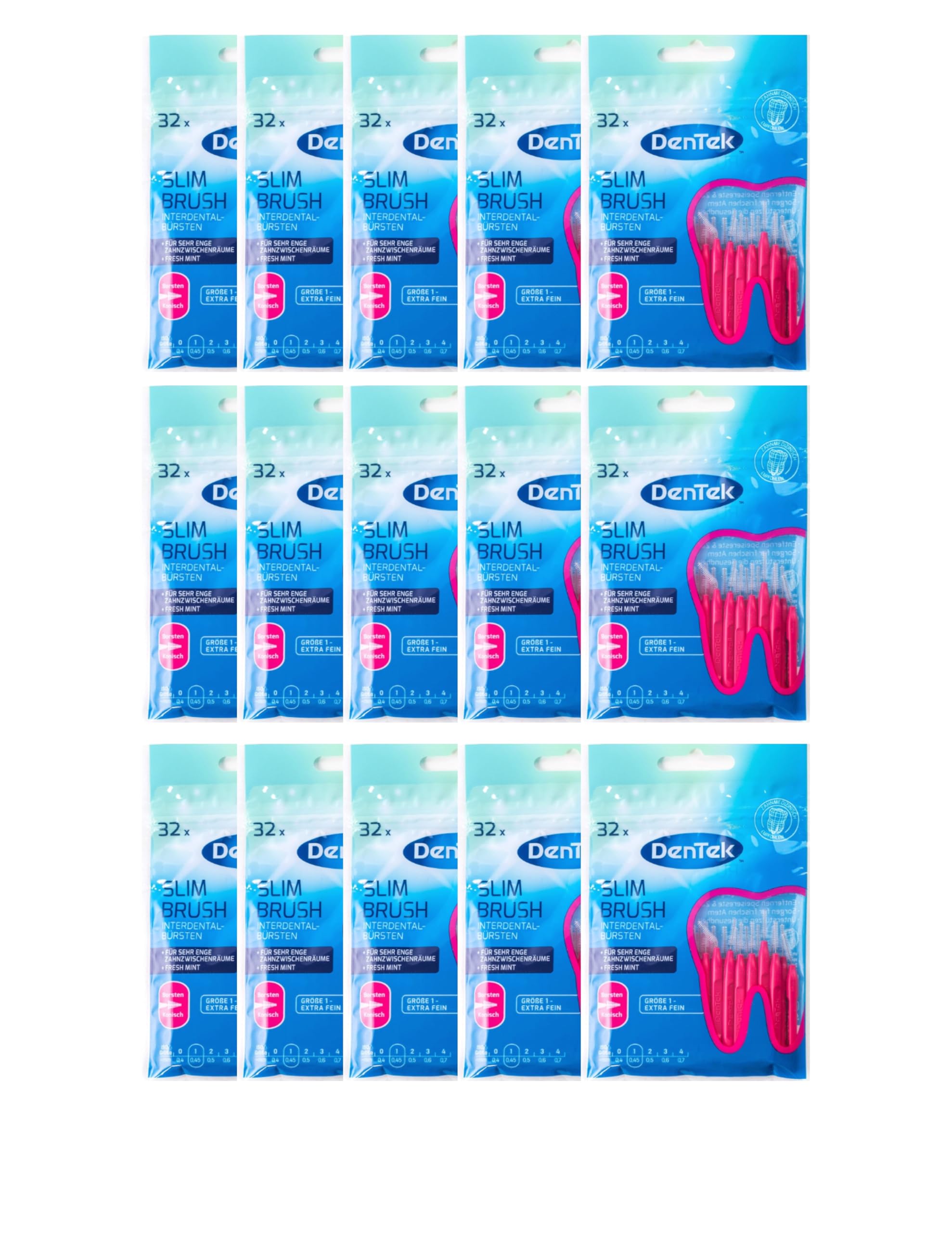 DenTek Slim Brush - Cepillos interdentales (32 unidades, extrafinos)