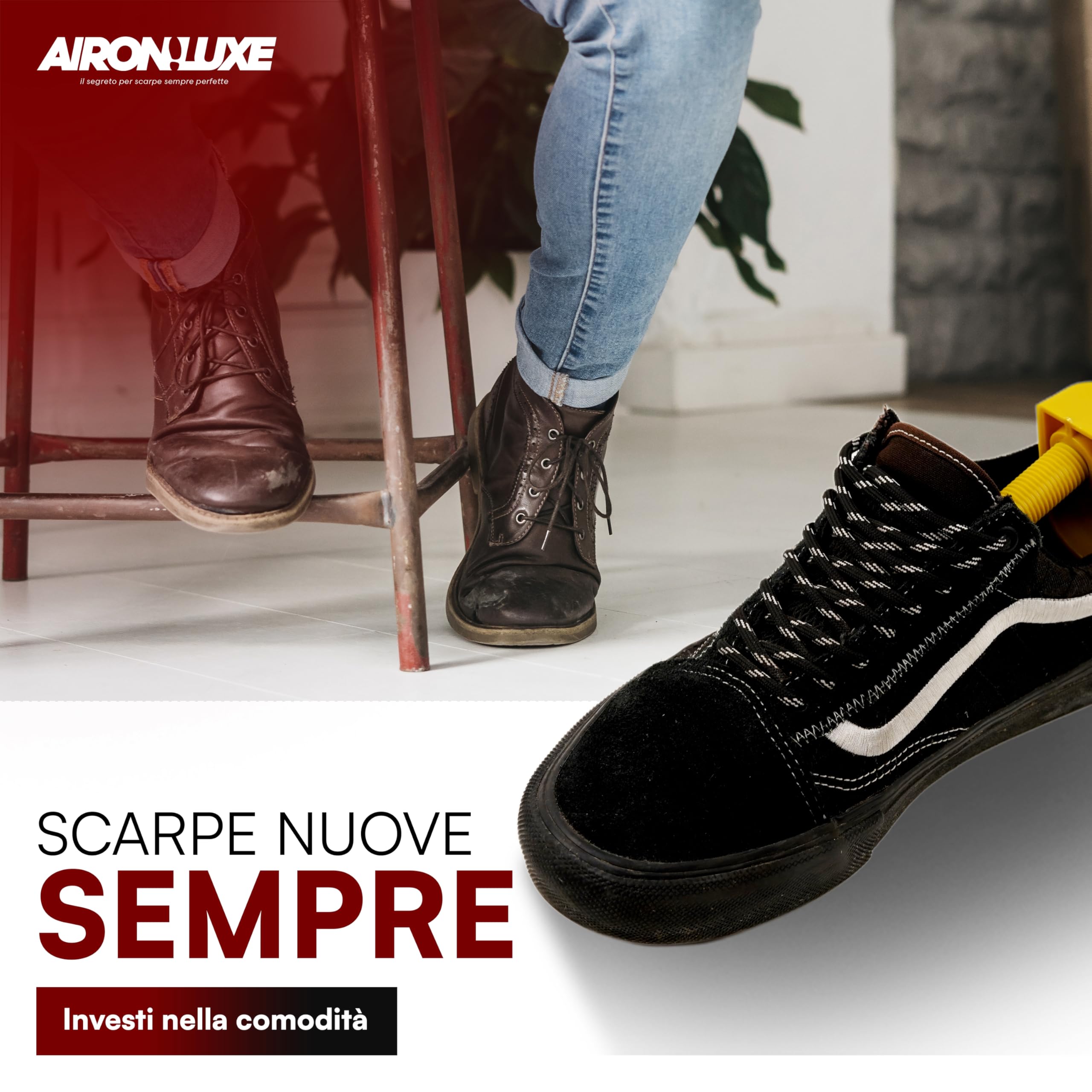 Generico AIRON LUXE Allarga scarpe uomo e donna in ABS Regolabile in Larghezza e Lunghezza - Elimina Dolore da Scarpe Strette (2 Pezzi)