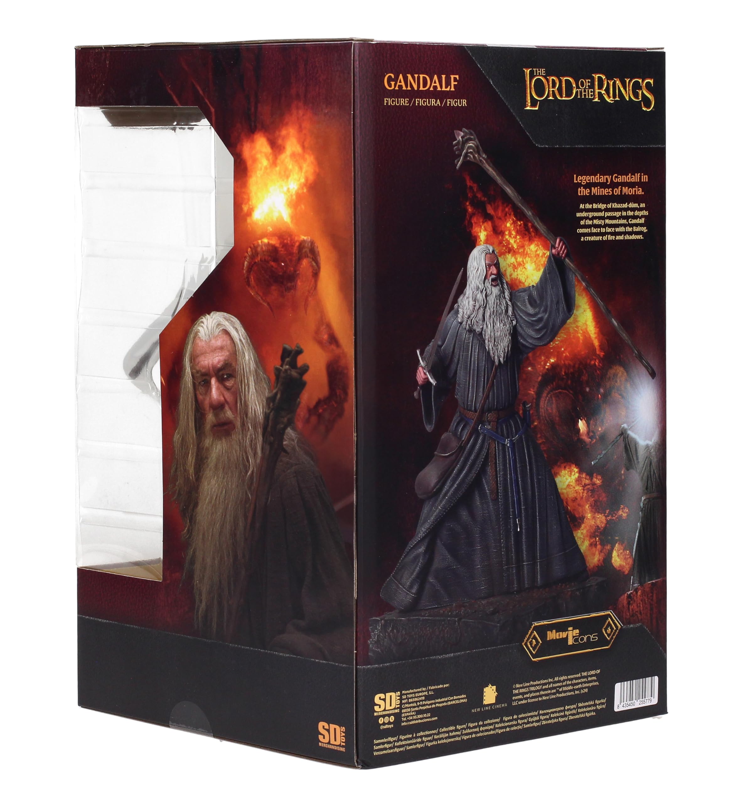SD Toys - Figura Gandalf en Moria de El Señor de los Anillos- Figura de 18 cm