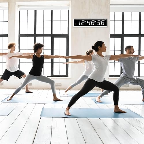 Miniatura 6 de Ivation Reloj de pared digital grande de gran tamaño – Reloj digital LED grande con pantalla grande, estante o montaje en pared