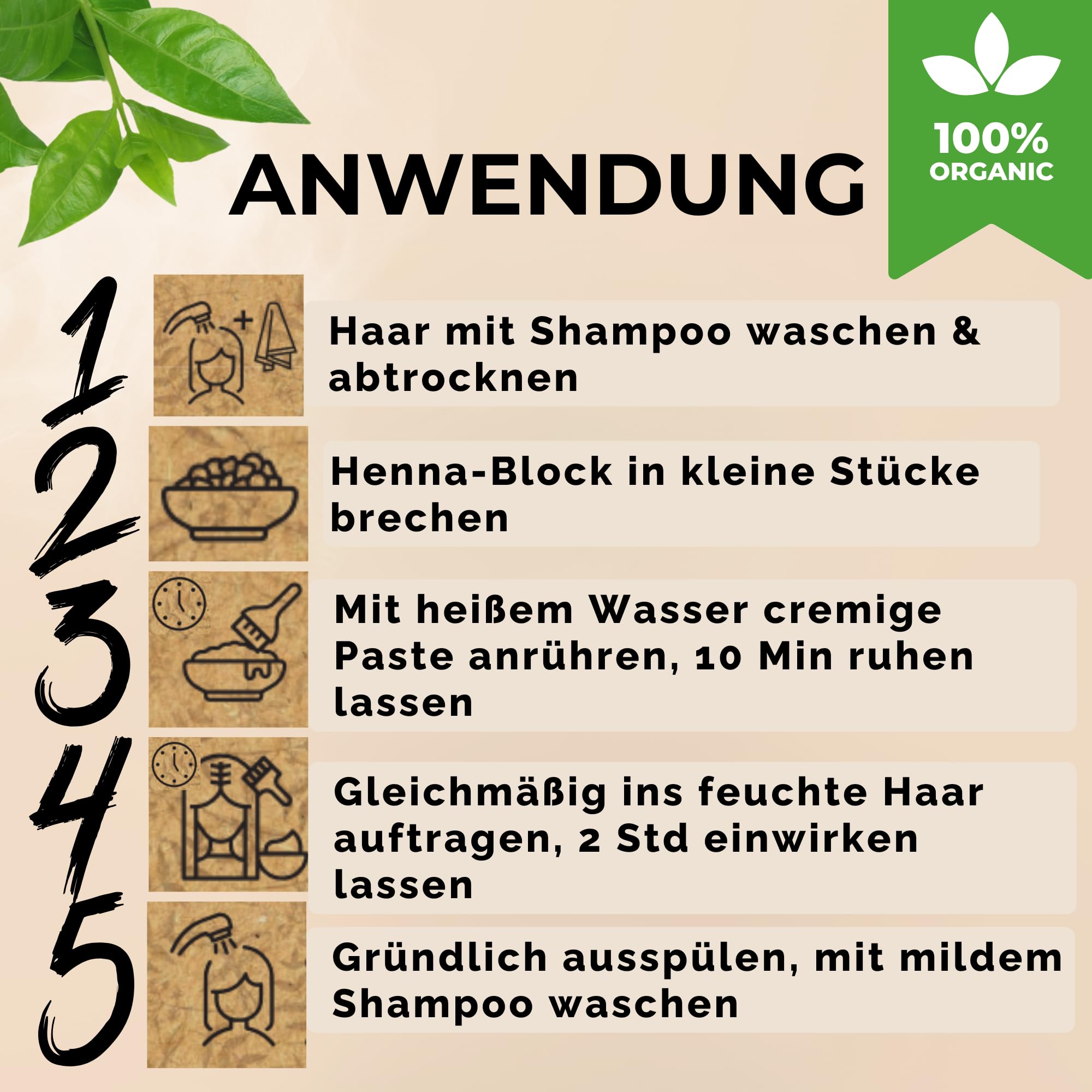 Sattva Ayurveda - Naturalna farba do włosów w bloku Henno Ciemny Brąz - regenerująca ekologiczna farba do włosów ECOCERT