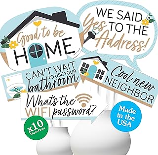 Big Dot of Happiness Funny Welcome Home Housewarming - New Sweet Home Photo Booth Props Kit - 10 Piece