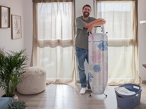Miniatura 3 de Leifheit Classic M Basic - Tabla de planchar sin arrugas, tabla de planchar compacta para plancha de vapor para ropa suave, 120 x 38 x 27.2-34.6 in,