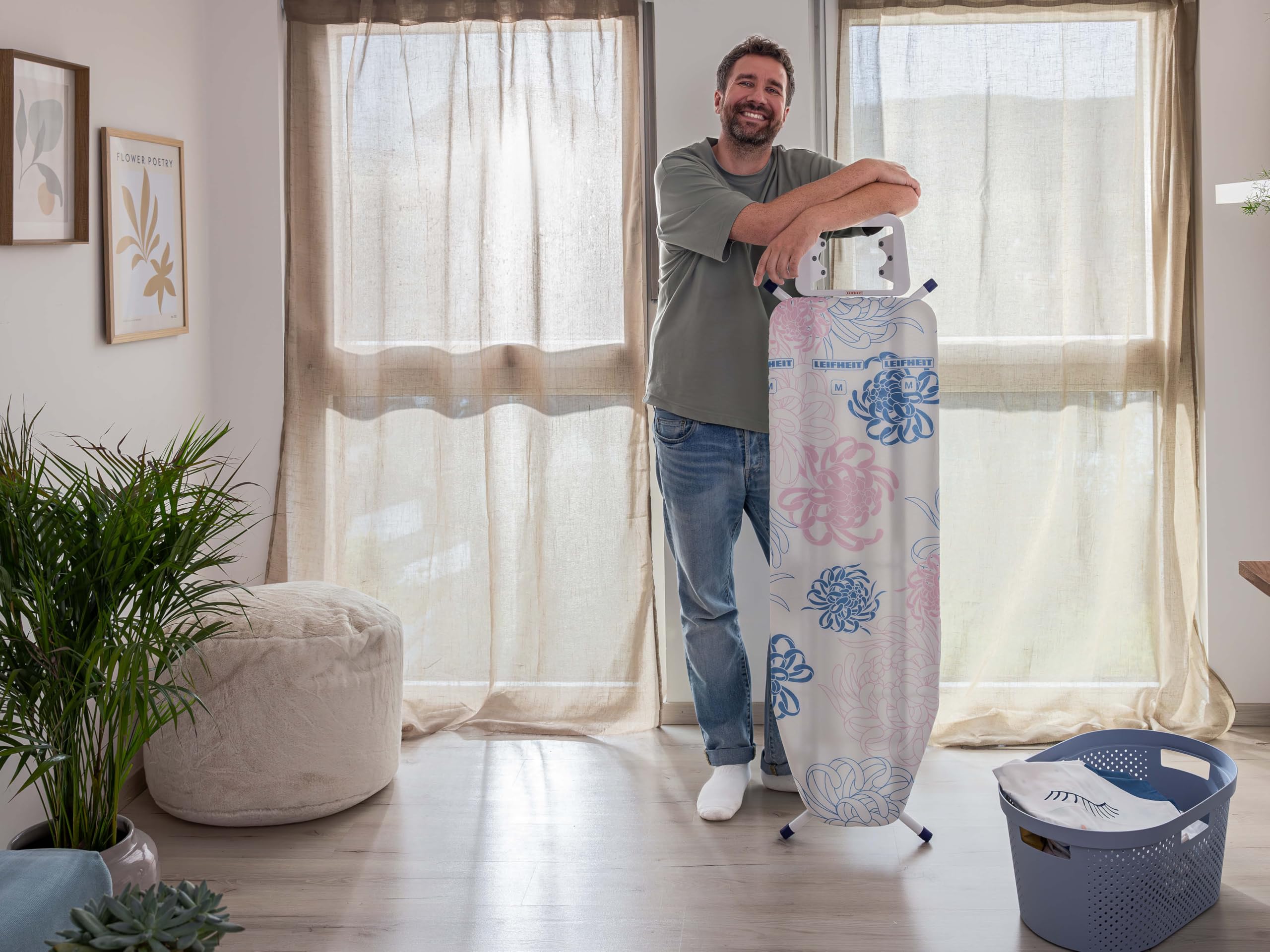 Leifheit Classic M Senza Elettronica Asse Da Stiro, Bianco, 53 x 48 x 142 cm