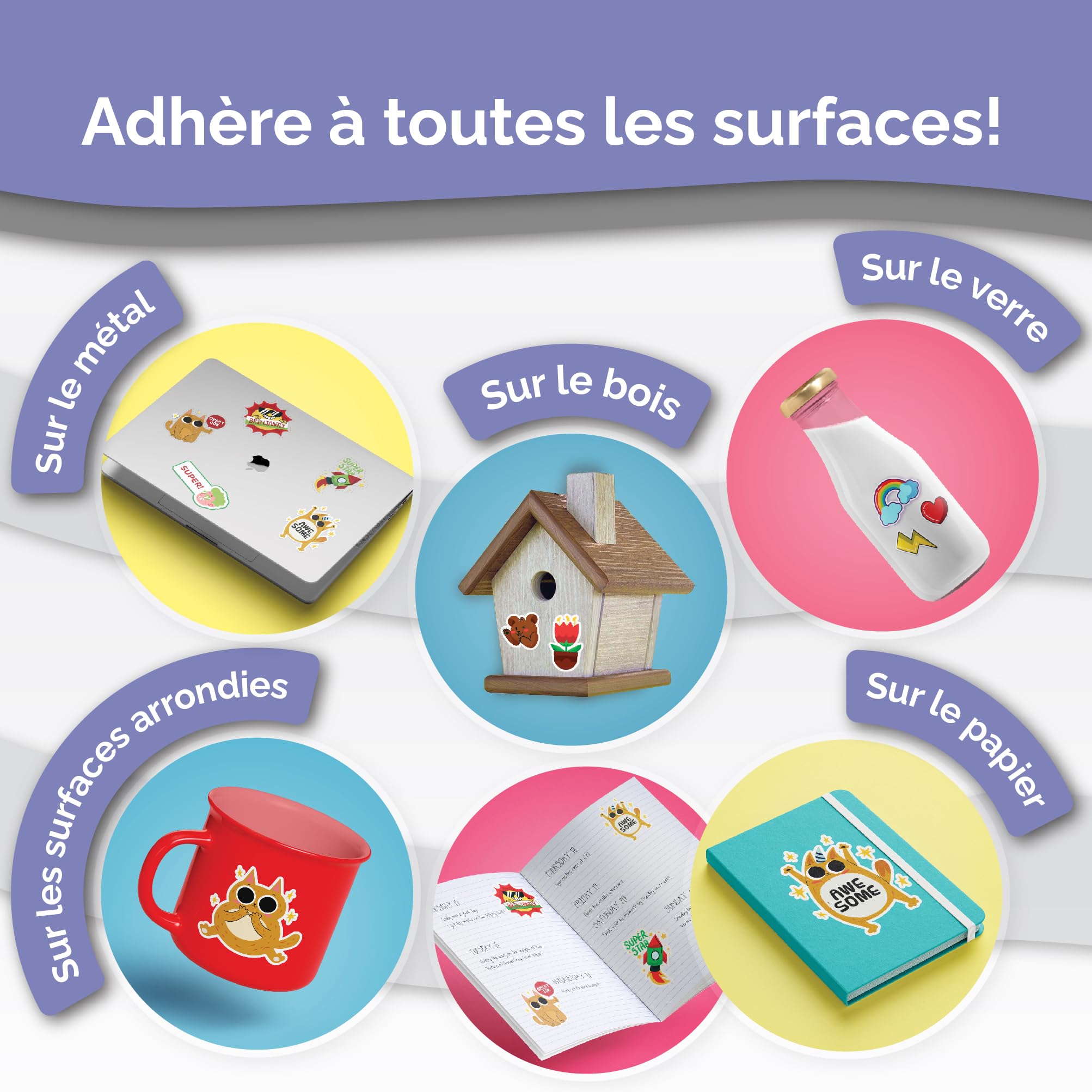Lot de 62 feuilles de papier autocollant translucide semi-transparent pour imprimante à jet d'encre et imprimante laser, imperméable, séchage rapide, couleurs vives, 20,3 x 27,9 cm, tient bien
