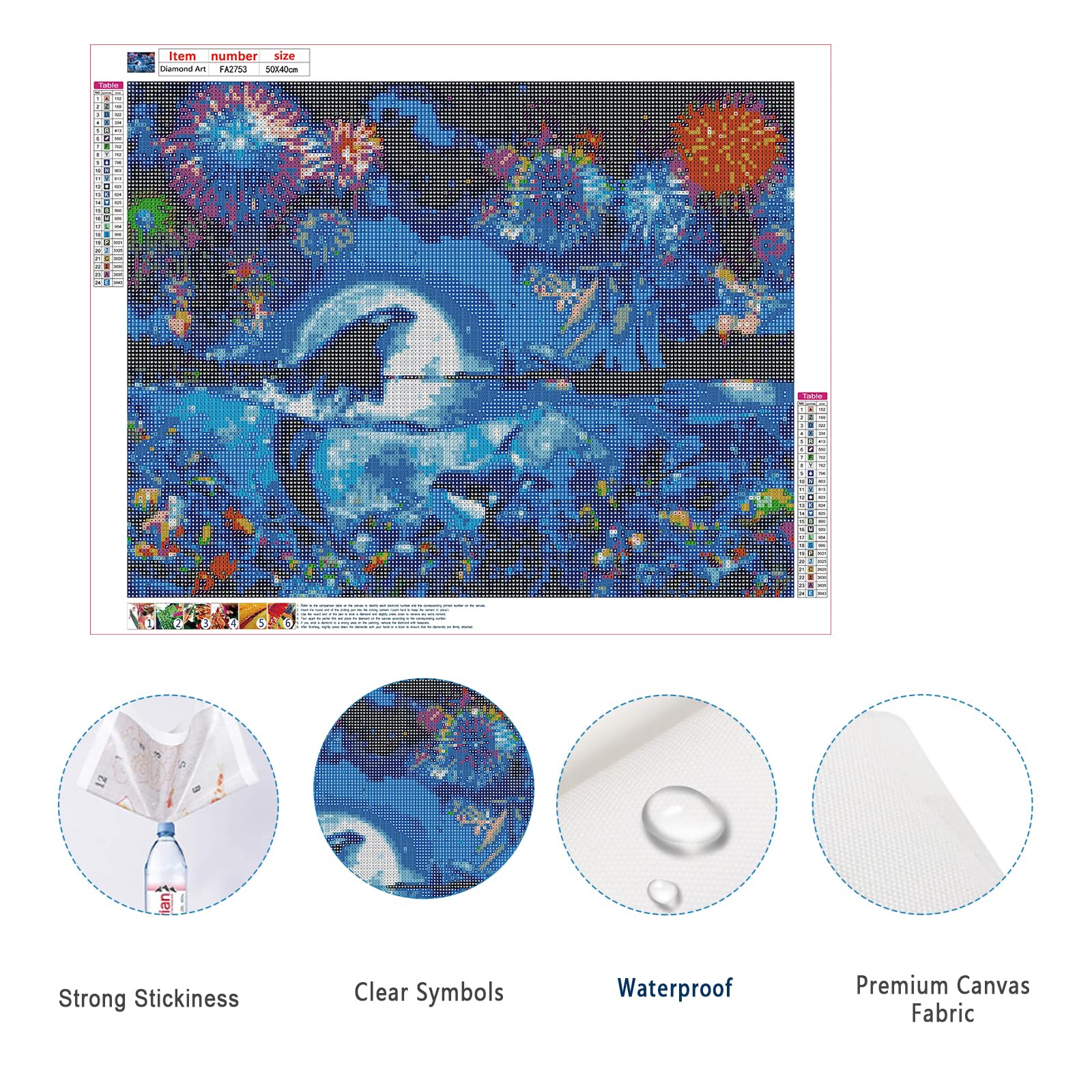 SHEGZHUC 50 X 40 Cm Diamond Painting Pietre Quadrate Diamond