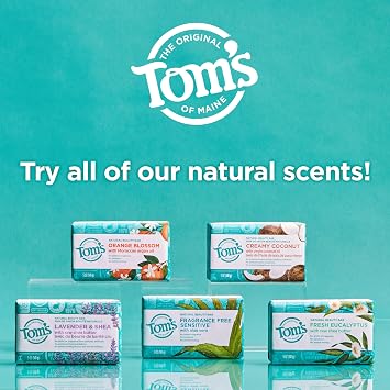Tom's of Maine Natural Beauty Bar Soap, Creamy Coconut With Virgin Coconut Oil, 5 oz. 6-Pack (Packaging May Vary)