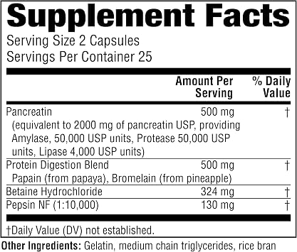Twinlab Super Enzyme Caps, Constipation Supplement, 50 Capsules (Pack of 4) | Digestive Enzymes Support Constipation and Everyday Digestive Health for Long-Lasting Stomach Comfort
