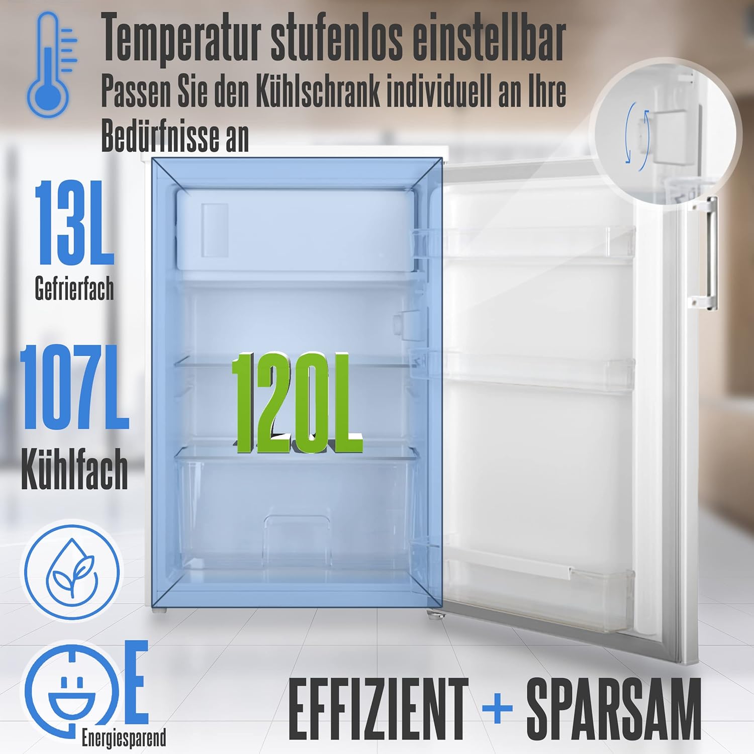 HEINRICHS, frigorifero da 120 l, piccolo e compatto, silenzioso: 40 dB con congelatore (13 l), mini frigorifero da tavolo; mini frigorifero con congelatore; perfetto per ufficio, campeggio, giardino, HEINRICHS, frigorifero da 120 l, piccolo e compatto, silenzioso: 40 dB con congelatore (13 l), mini frigorifero da tavolo; mini frigorifero con congelatore; perfetto per ufficio, campeggio, giardino,