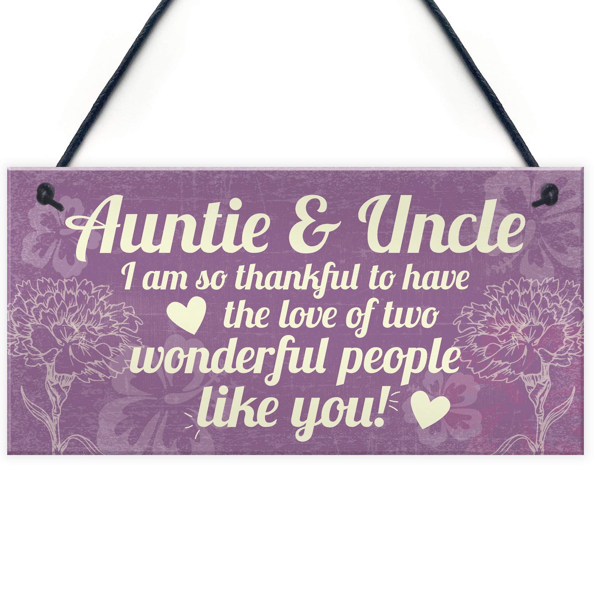 Red Ocean Gifts For Auntie Uncle Birthday Thank You Gift Hanging Plaque Shabby Chic Sign Family Keepsake