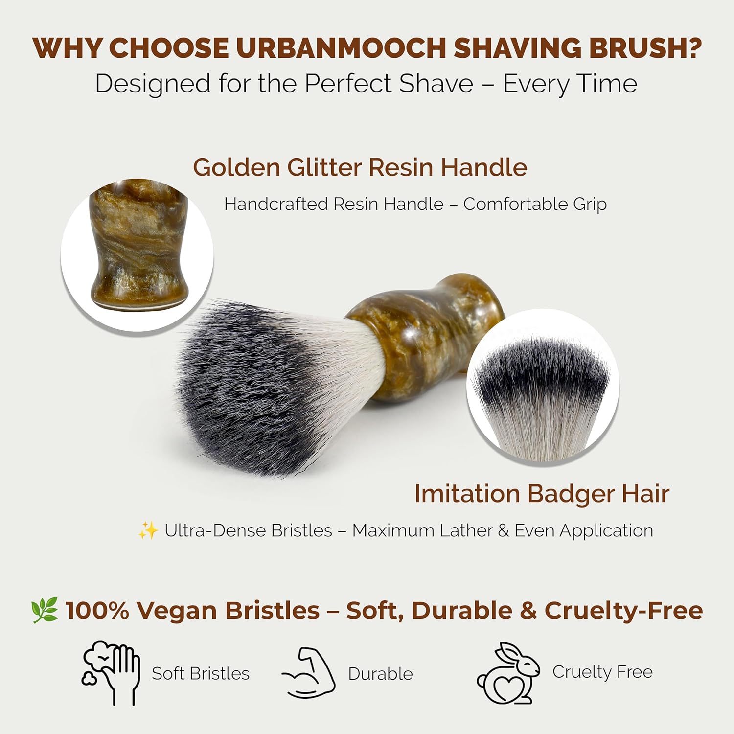 Urbanamuch brilliantly softened shaving brush for men. Marble version | Experience Premium Cruelty-free brlys and stylish marble-tonder ergonomic handle | Hand prepared with passion in India Urbanamuch brilliantly softened shaving brush for men. Marble version | Experience Premium Cruelty-free brlys and stylish marble-tonder ergonomic handle | Hand prepared with passion in India
