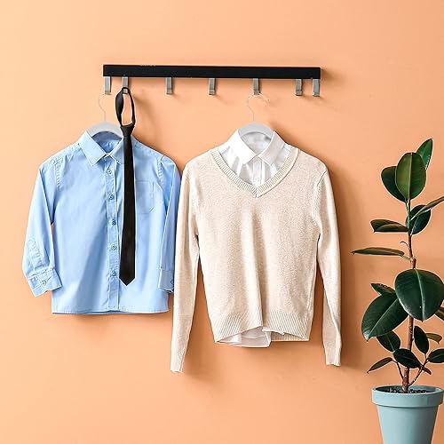 Miniatura 8 de HOUSE DAY Velvet Kids - Paquete de 60 perchas infantiles de alta calidad para armario, perchas ultra finas y bonitas, perchas de fieltro