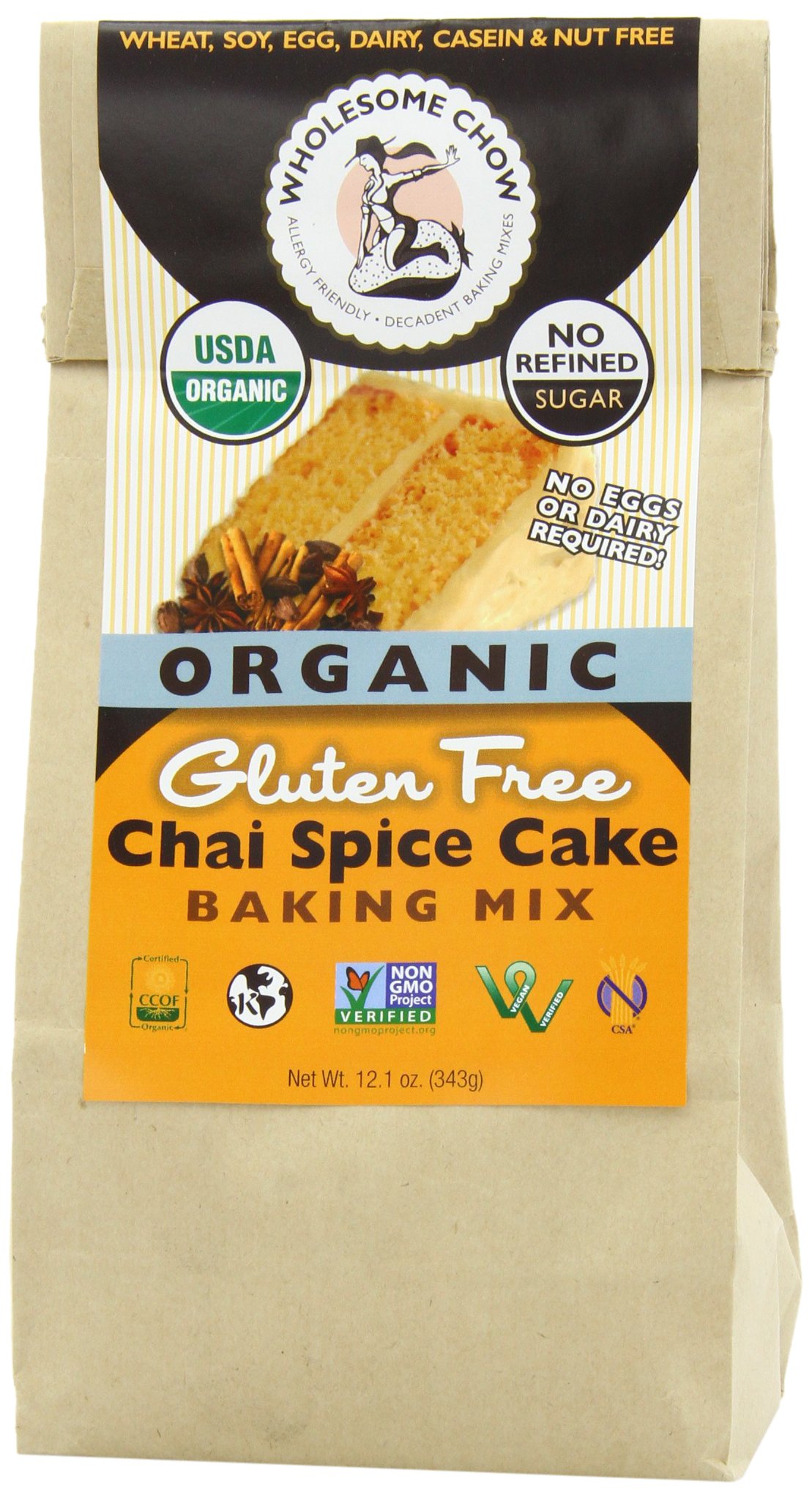 Wholesome Chow Organic Gluten Free Cake Mix, Chai Spice, 12.1 Ounce