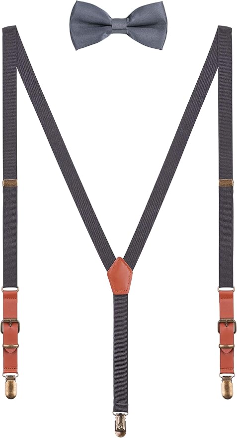 Bretels Vlinderdas Set voor Dames Heren Jongeren Klassiek Y-vorm 3 Anti-roest Clips Bretels Elastisch Verstelbaar - Zwart Bretels Vlinderdas Set voor Dames Heren Jongeren Klassiek Y-vorm 3 Anti-roest Clips Bretels Elastisch Verstelbaar - Zwart
