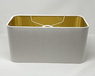 Cream Velvet Brushed Gold Rounded Rectangle Lampshade