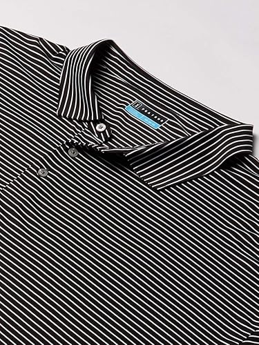 Miniatura 2 de PGA Tour Polo de golf elástico de manga corta para hombre, diseño de rayas, para hombre, absorbe la humedad