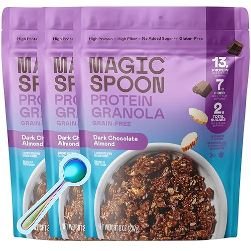 Magic Spoon Granola proteica - Granola alta en proteínas, apta para dieta cetogénica, baja en azúcar, sin granos, desayuno saludable o merienda