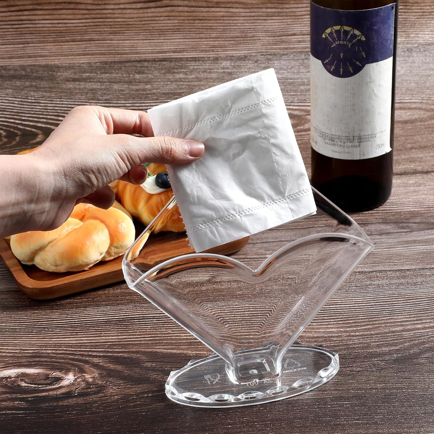 6 Pack Napkin Holder Acrylic Cocktail Napkin Holder for Bathroom Kitchen Dining Table, Coffee Filter Holder Hotel Restaurant décor, Clear