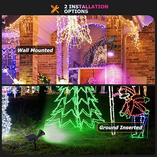 Miniatura 5 de XTGTP Focos Solares Al Aire Libre Cambio De Color, Luces De Mástil De Bandera Ajustables 180, Luces De Jardín Solares Impermeables IP67, Luces De