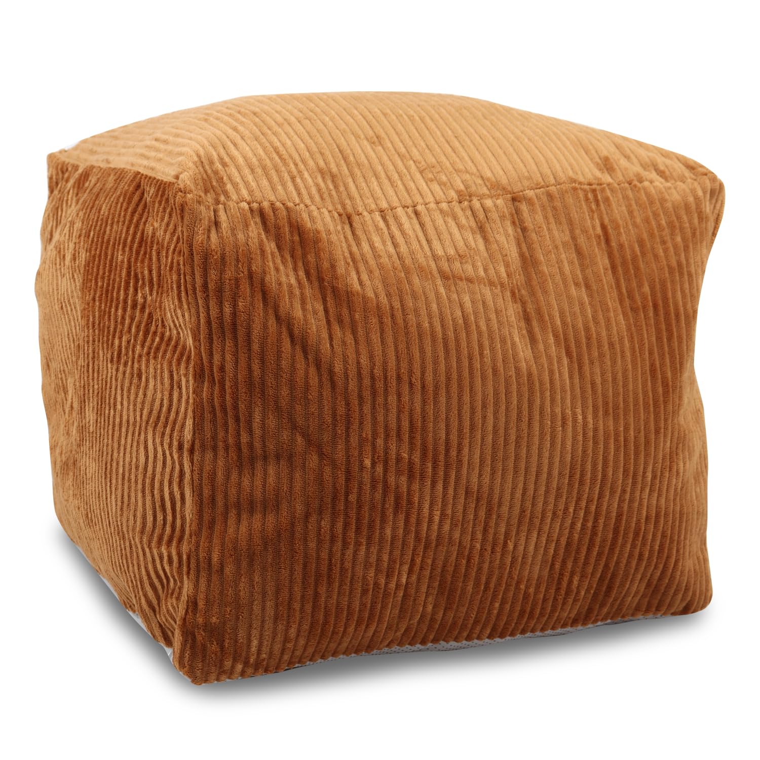 Sexysamba Square Corduroy Pouf Cover Only, 20"x 16" Unstuffed Decorative Ottoman Foot Stool Rest, Washable Storage Bean Bag Chair Floor Pouf Covers