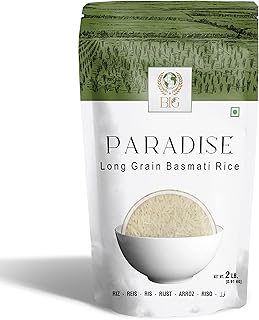 BIG – PARADISE 2LB Long Grain Basmati Rice, Resealable Zipper Bag | Aged Aromatic, Flavorful White Super Balsamic Rice fro...
