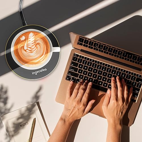 Miniatura 6 de Calentador de taza de café para escritorio con apagado automático calentador de taza de café con 4 ajustes de temperatura, calentamiento rápido de