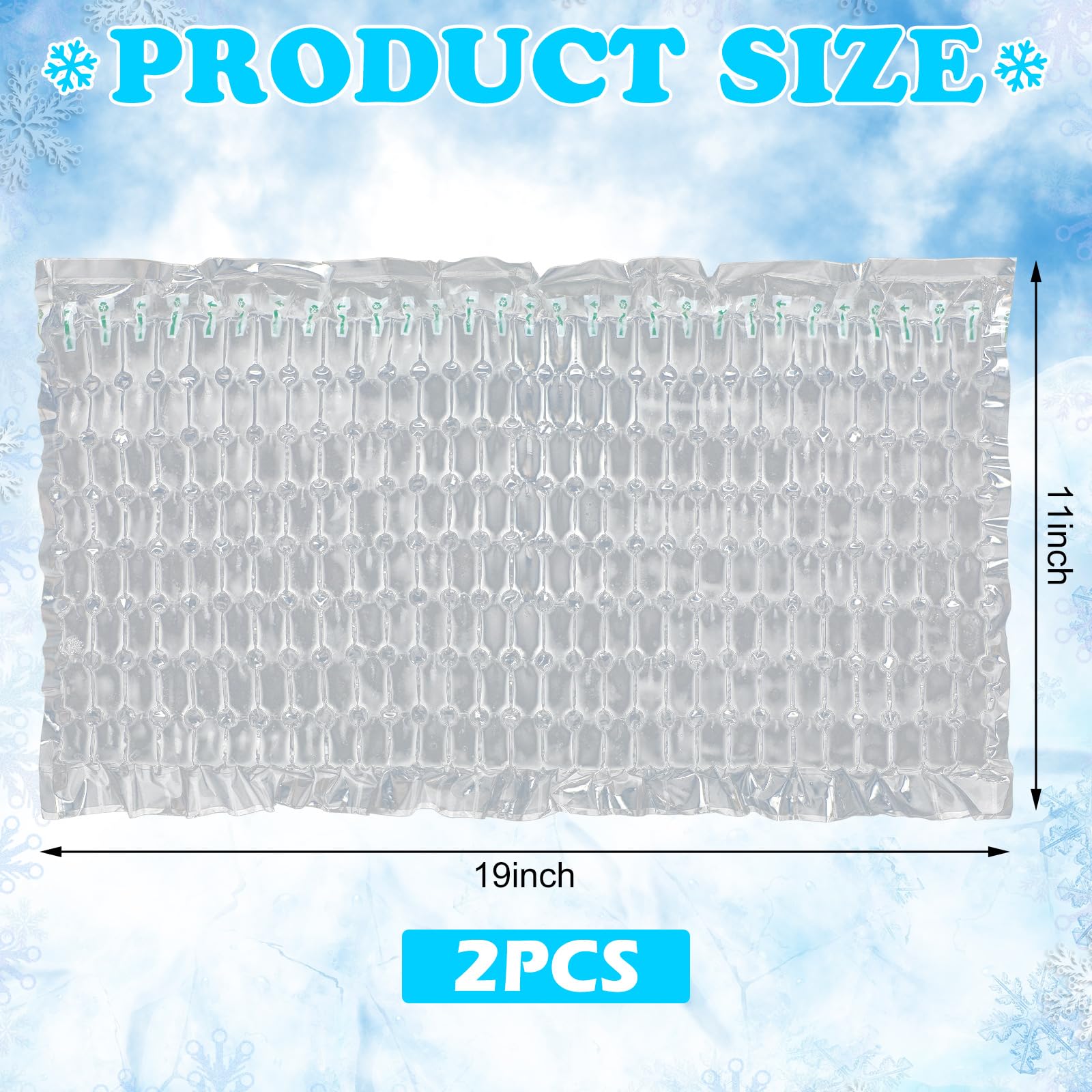Reallnaive Paquete de 2 láminas de hielo congelables reutilizables para enfriadores, paquetes de hielo flexibles para bandejas de alimentos, tablas de queso, carnes delicatessen, platos de verduras