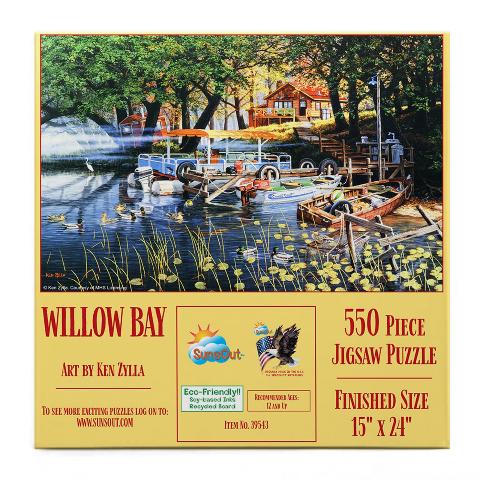 SunsOutWillow Bay - 550 pc Jigsaw Puzzle by Artist: Ken Zylla - MPN # 39543
