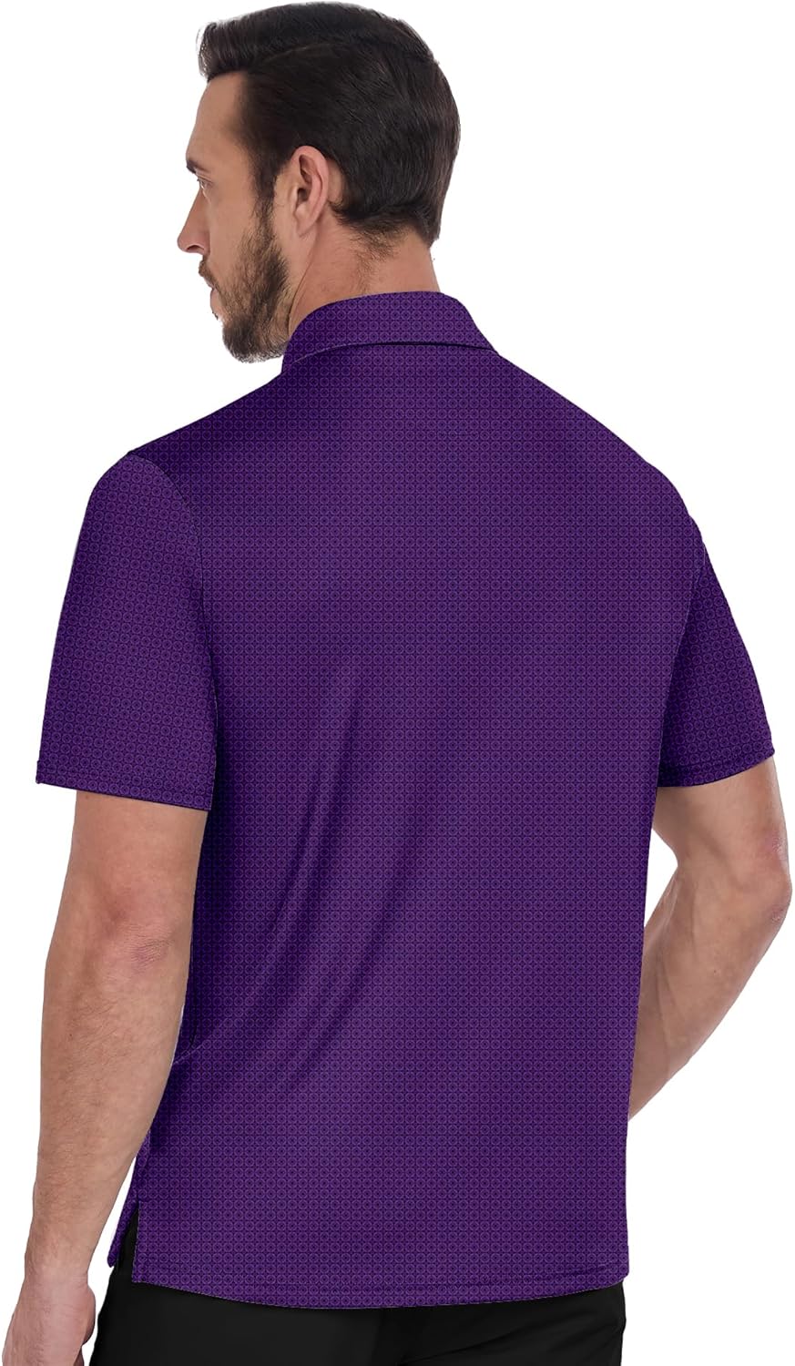 ZITY Mens Golf Shirts Short Sleeve Print Patterns Performance Moisture Wicking Polo Shirt - Image 3