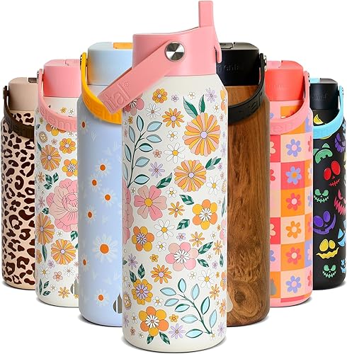 Elemental Botella de agua aislada de 40 onzas con pajilla, botellas de agua con núcleo de acero inoxidable 100% a prueba de fugas para viajes,