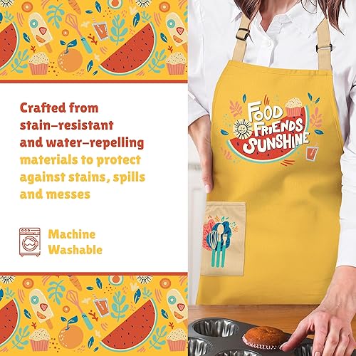 Miniatura 3 de Waterproof Apron for Adults  Adjustable Fit with Deep Pockets, Stylish Cooking & Baking Apron for Women & Men