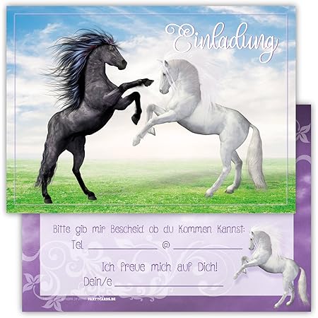 Edition Colibri 10 Invitations En Français Deux Chevaux Aoureux