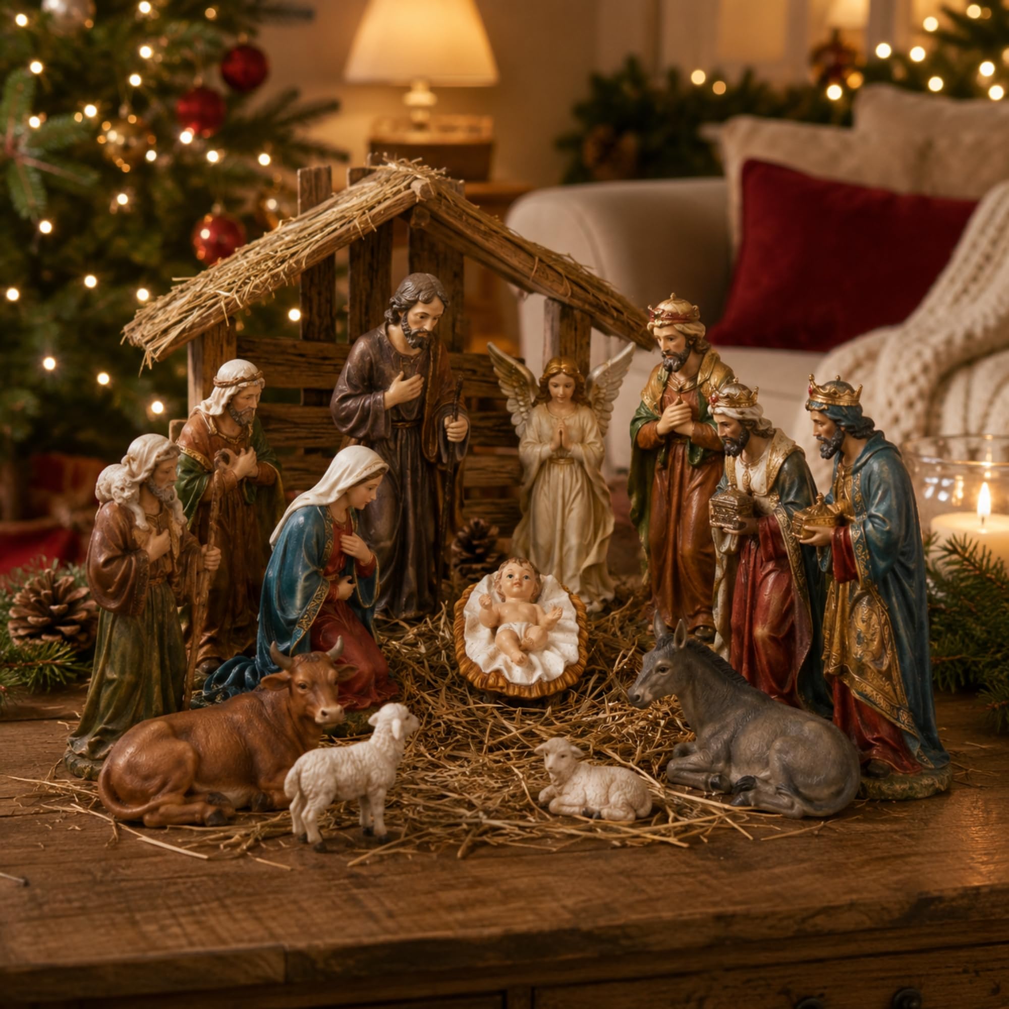 The Bridge Collection Figurine de bébé Jésus – Figurine de crèche de bébé Christ en résine de 5,1 cm – Pièce de rechange pour crèche de Jésus – Décoration de Noël Jésus