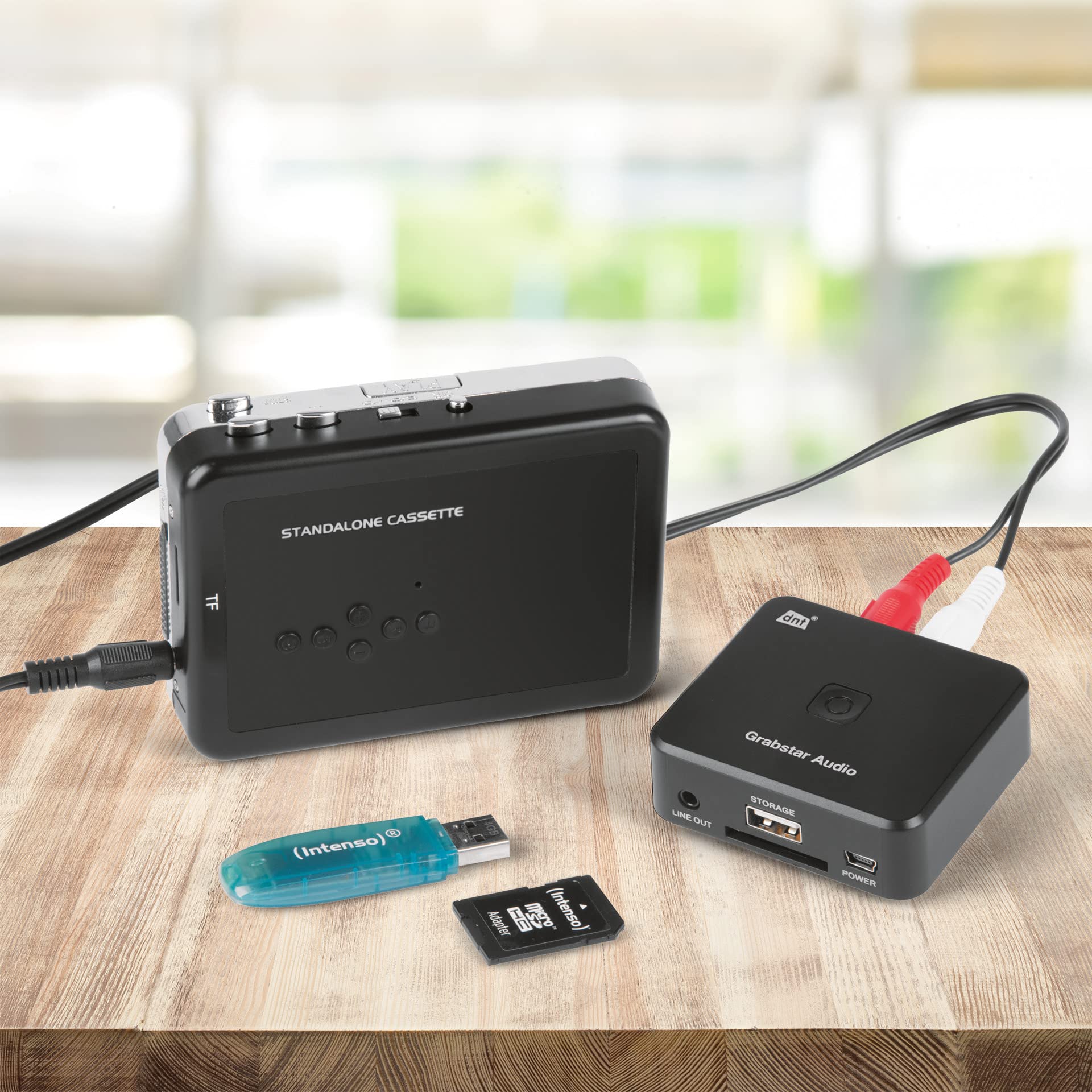 DNT Digitalizador de audio Grabstar Audio, convierte tus grabaciones analógicas en formato MP3 digital, DNT000012