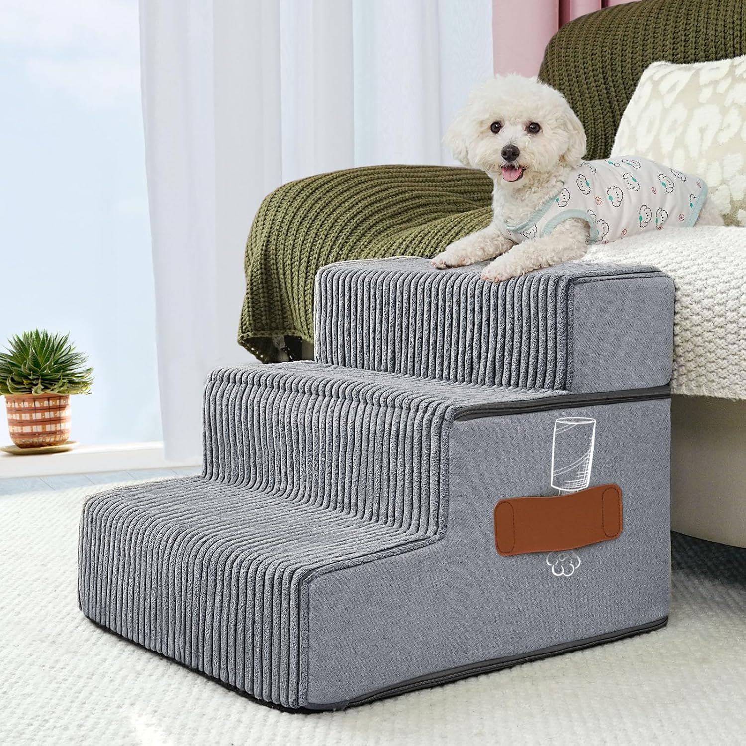Supet Dog Stairs for Small Medium Large Dogs to Get on Bed