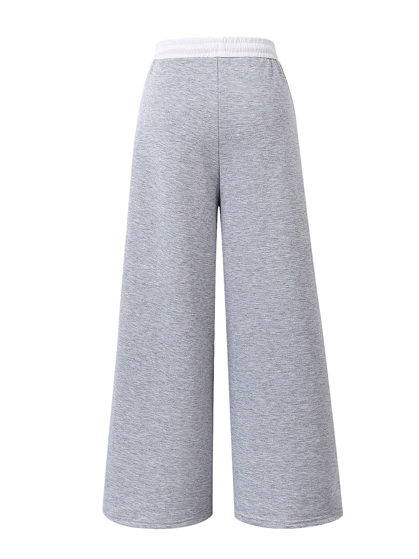 SweatyRocks Spodnie do biegania dla dziewcząt 122-152 Baggy spodnie młodzieżowe spodnie sportowe szerokie nogawki długie spodnie dziewczęce z gumowym ściągaczem na jesień modne spodnie dresowe