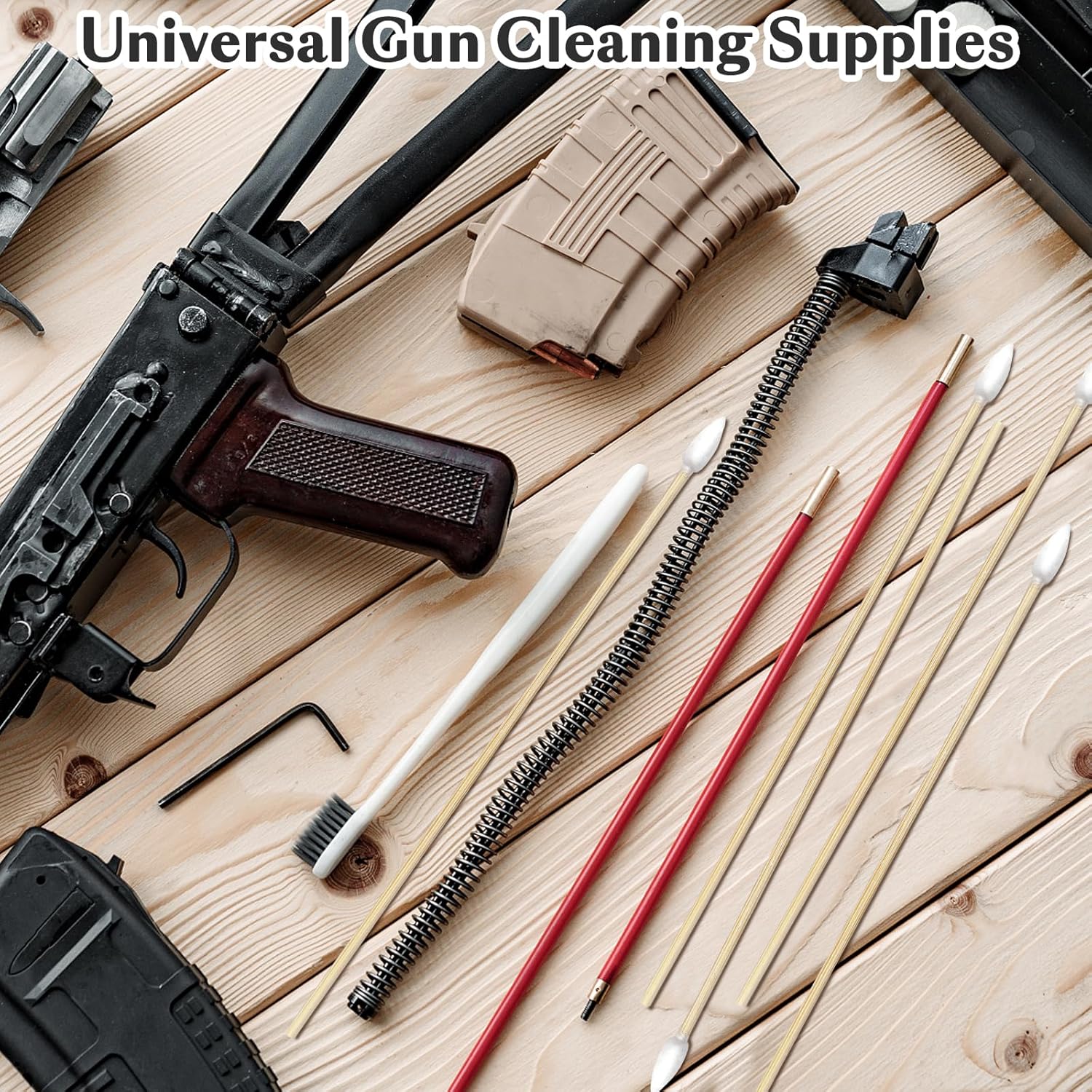 600/500/400 PCS Gun Cleaning Swabs - 6" Lint-Free Long Cotton Swabs Bamboo Handle, Precision Firearm Maintenance Kit Electronics Instruments, Professional Supplies with Reusable Storage Case thumbnail