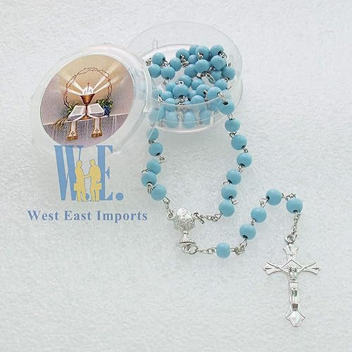 Miniatura 4 de Generic 12 collares de rosario de pétalos de rosa perfumados para primera comunión, regalo para invitados Rosario de Recuerdo para Primera Comunión,