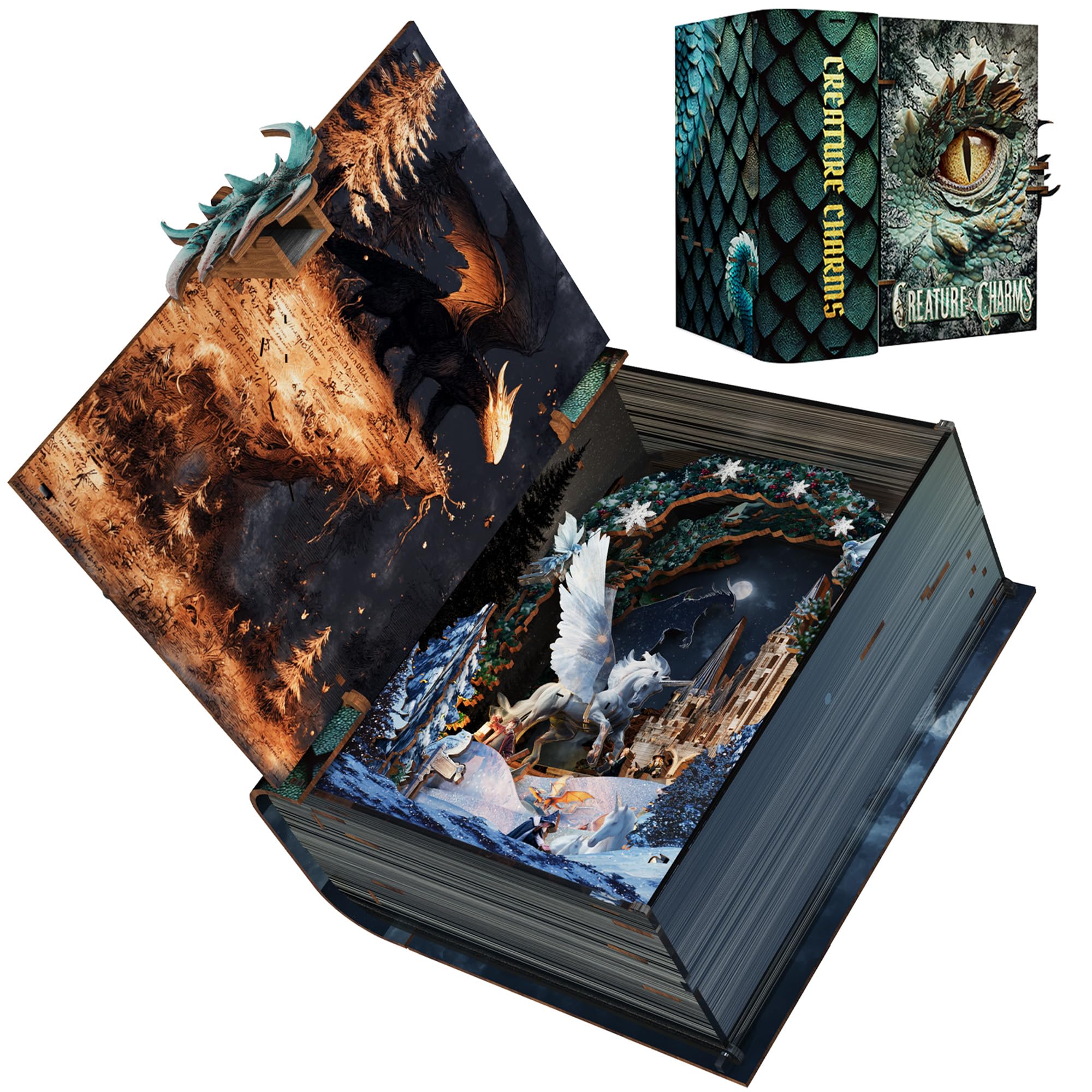 Creature Charms Book Nook Kit for Adults, DIY Miniature House Kit