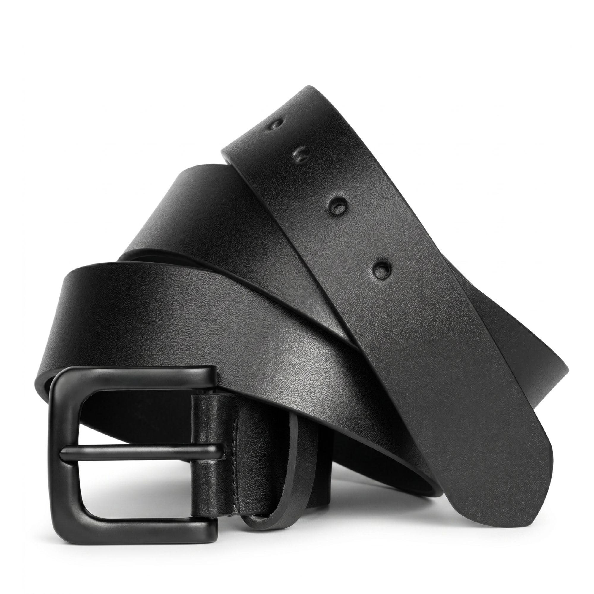 STAN Genuine Leather Belt for Men | 38mm Smooth Finish | Matte Black Pin Buckle | Formal and Casual Wear | Black-picture-48