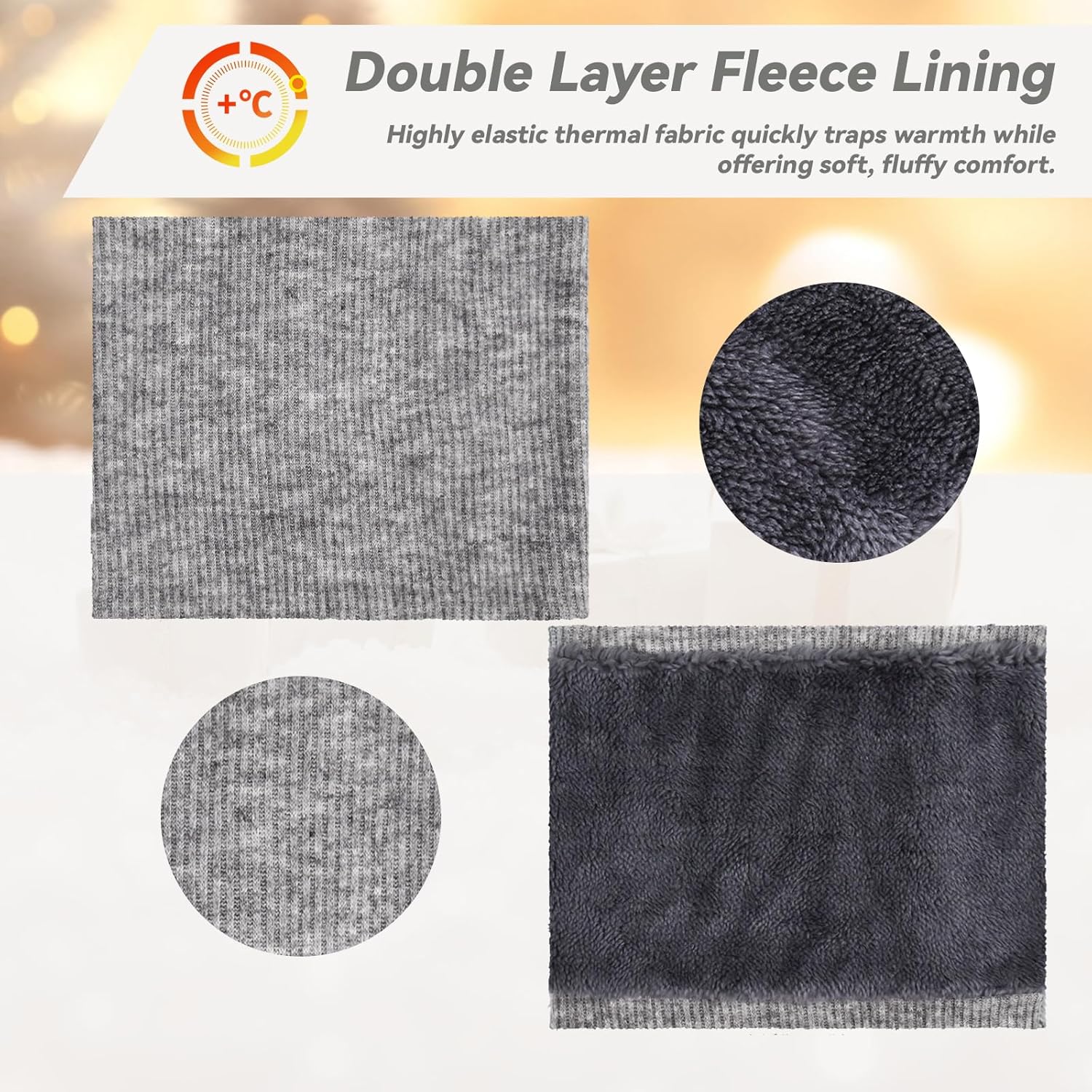 6pcs Winter Neck Warmer for Men Women,Knitted Thermal Fleece Neck Gaiter Windproof Face Cover Ski Mask - Image 3