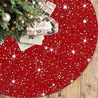 Vista 10 de FOTSHARER Falda de Árbol de Navidad Negra de 21 Pulgadas Falda de Árbol de Lentejuelas de Sirena de Terciopelo Faldas de Árbol de Halloween