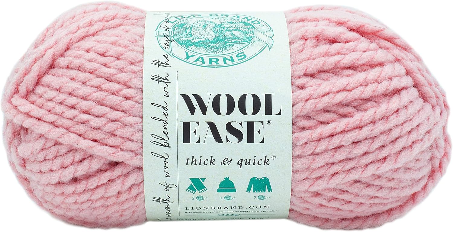 Lion Brand Yarn WoolEase Thick & Quick Yarn, Soft and