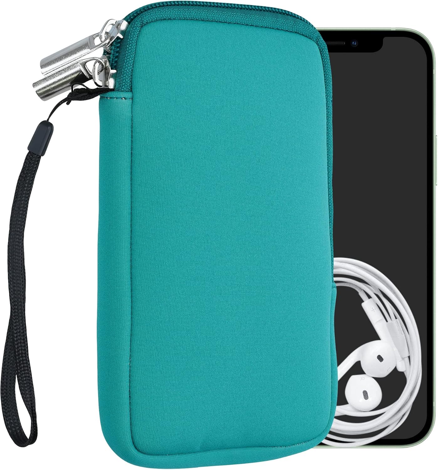 Kwmobile Housse De Protection Pour Smartphone XL - 6,7/6,8" - Sacoche De Protection Pour Téléphone Portable En Néoprène Carte Du Monde Voyage Noir-Multicolore